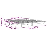 vidaXL Massivholzbett ohne Matratze 200x200 cm Kiefer