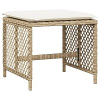 vidaXL 9-tlg. Garten-Essgruppe mit Kissen Beige Poly Rattan