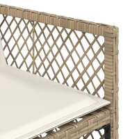 vidaXL 9-tlg. Garten-Essgruppe mit Kissen Beige Poly Rattan