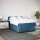 vidaXL Boxspringbett mit Matratze Blau 140x190 cm Samt