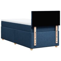 vidaXL Boxspringbett mit Matratze Blau 90x200 cm Stoff