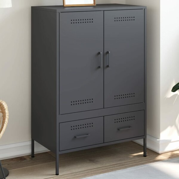 vidaXL Highboard Anthrazit 68x39x101,5 cm Kaltgewalzter Stahl