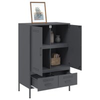 vidaXL Highboard Anthrazit 68x39x101,5 cm Kaltgewalzter Stahl