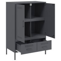 vidaXL Highboard Anthrazit 68x39x101,5 cm Kaltgewalzter Stahl