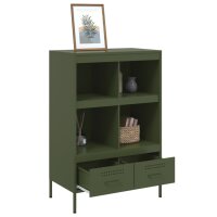 vidaXL Highboard Olivgr&uuml;n 68x39x101,5 cm Kaltgewalzter Stahls