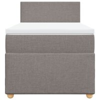 vidaXL Boxspringbett mit Matratze Taupe 100x200 cm Stoff