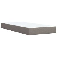 vidaXL Boxspringbett mit Matratze Taupe 100x200 cm Stoff