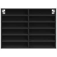 vidaXL Vitrinenschrank Schwarz 80x8,5x58 cm Holzwerkstoff