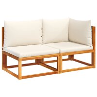 vidaXL Gartensofa mit Kissen 2-Sitzer Massivholz Akazie