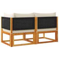 vidaXL Gartensofa mit Kissen 2-Sitzer Massivholz Akazie