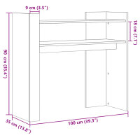 vidaXL Konsolentisch Grau Sonoma 100x35x90 cm Holzwerkstoff