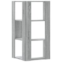 vidaXL Eck-B&uuml;cherregal 3 B&ouml;den Grau Sonoma 50x50x102 cm Holzwerkstoff