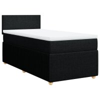 vidaXL Boxspringbett mit Matratze Schwarz 90x190 cm Stoff