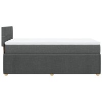 vidaXL Boxspringbett mit Matratze Dunkelgrau 90x190 cm Stoff