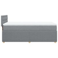 vidaXL Boxspringbett mit Matratze Hellgrau 90x190 cm Stoff