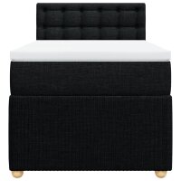 vidaXL Boxspringbett mit Matratze Schwarz 90x190 cm Stoff