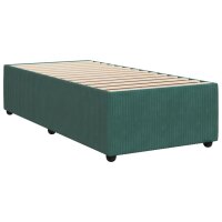 vidaXL Boxspringbett mit Matratze Dunkelgr&uuml;n 80x200 cm Samt