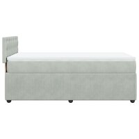 vidaXL Boxspringbett mit Matratze Hellgrau 80x200 cm Samt