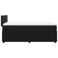 vidaXL Boxspringbett mit Matratze Schwarz 90x190 cm Samt