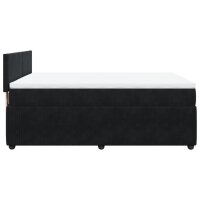 vidaXL Boxspringbett mit Matratze Schwarz 160x200 cm Samt