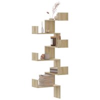 vidaXL Wand-Eckregal Sonoma-Eiche 45x45x147 cm Holzwerkstoff