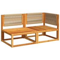 vidaXL Gartensofa mit Kissen 2-Sitzer Massivholz Akazie