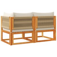 vidaXL Gartensofa mit Kissen 2-Sitzer Massivholz Akazie