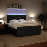 vidaXL Boxspringbett mit Matratze Schwarz 200x200 cm Samt