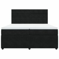 vidaXL Boxspringbett mit Matratze Schwarz 200x200 cm Samt