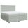 vidaXL Boxspringbett mit Matratze Hellgrau 200x200 cm Samt