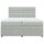 vidaXL Boxspringbett mit Matratze Hellgrau 200x200 cm Samt