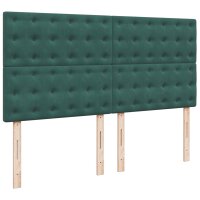 vidaXL Boxspringbett mit Matratze Dunkelgr&uuml;n 200x200 cm Samt