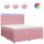 vidaXL Boxspringbett mit Matratze Rosa 200x200 cm Samt