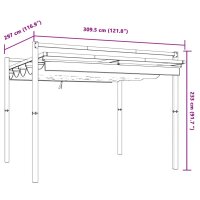 vidaXL Gartenpavillon mit ausziehbarem Dach Creme 3x3 m Aluminium