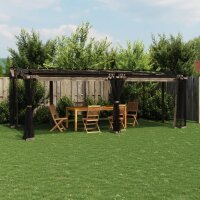 vidaXL Pavillon mit Netzwänden Taupe 6x3 m Stahl