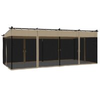 vidaXL Pavillon mit Netzw&auml;nden Taupe 6x3 m Stahl