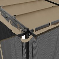 vidaXL Pavillon mit Netzw&auml;nden Taupe 6x3 m Stahl