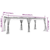 vidaXL Pavillon mit Netzw&auml;nden Taupe 6x3 m Stahl