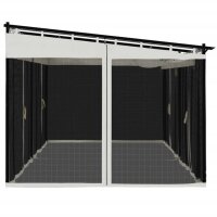 vidaXL Pavillon mit Netzw&auml;nden Creme 6x3 m Stahl