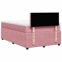 vidaXL Boxspringbett mit Matratze Rosa 120x200 cm Samt