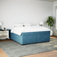 vidaXL Boxspringbett mit Matratze Dunkelblau 180x200 cm Samt