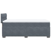 vidaXL Boxspringbett mit Matratze Dunkelgrau 80x200 cm Samt