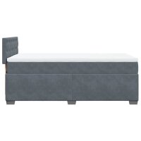 vidaXL Boxspringbett mit Matratze Dunkelgrau 100x200 cm Samt