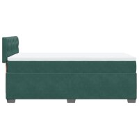 vidaXL Boxspringbett mit Matratze Dunkelgr&uuml;n 90x190 cm Samt