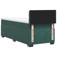 vidaXL Boxspringbett mit Matratze Dunkelgr&uuml;n 90x190 cm Samt