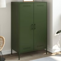 vidaXL Highboard Olivgrün 68x39x113 cm Stahl