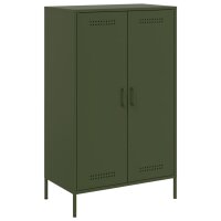 vidaXL Highboard Olivgrün 68x39x113 cm Stahl