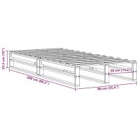 vidaXL Massivholzbett ohne Matratze Wachsbraun 90x200 Kiefernholz