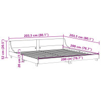 vidaXL Massivholzbett ohne Matratze Wei&szlig; 200x200 cm Kiefernholz