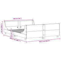 vidaXL Massivholzbett ohne Matratze Wei&szlig; 160x200 Kiefernholz